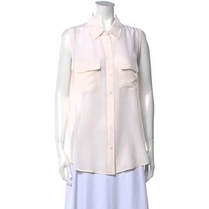 Equipment Silk Sleeveless Button Up